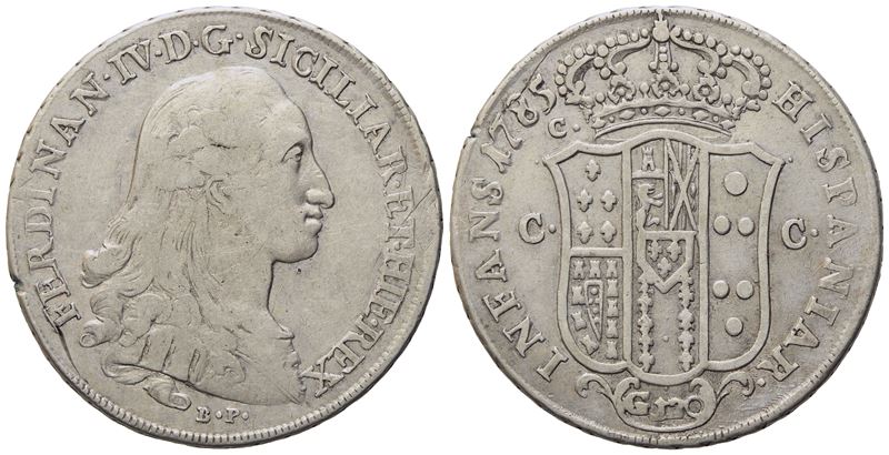 Napoli. Regno di Napoli Ferdinando IV di Borbone (1759-1799, i Per.). Piastra da 120 Grana 1785. ...