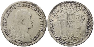 Napoli. Regno di Napoli. Ferdinando IV di Borbone (1759-1799, i Per.). Piastra da 120 Grana 1788 ...