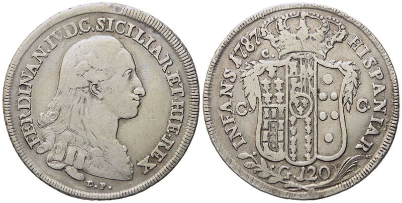 Napoli. Regno di Napoli. Ferdinando IV di Borbone (1759-1799, i Per.). Piastra da 120 Grana 1787 ...