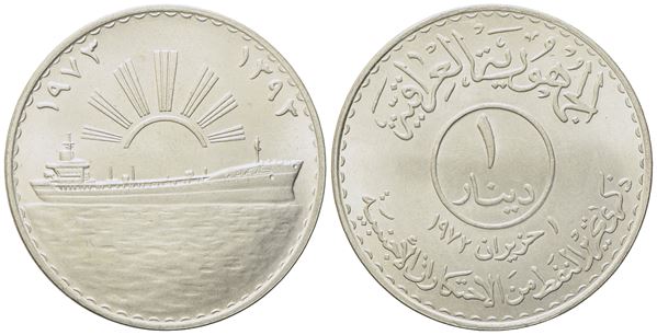 IRAQ. Dinar 1393-1973. Ag (30,85 g; 39,5 mm)  - Auction Modern Coins - Bertolami Fine Art - Casa d'Aste