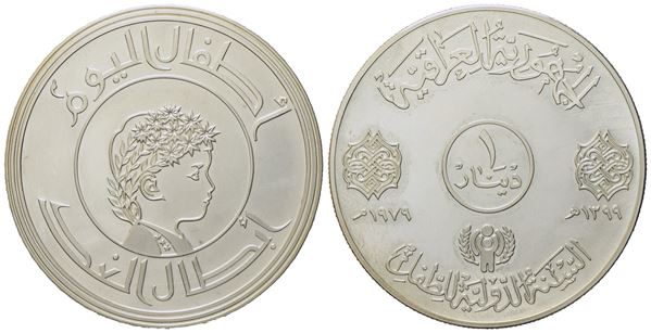 IRAQ. Dinar (1399) 1979 – International Year of the Child. Ag (31,05 g; 40 mm)