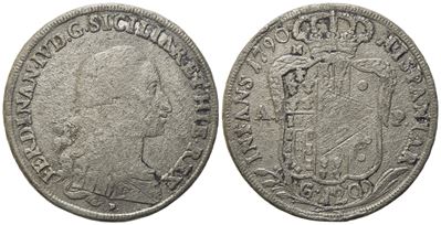 Napoli. Regno di Napoli. Ferdinando IV di Borbone (1759-1799, i Per.). Piastra da 120 Grana 1790....