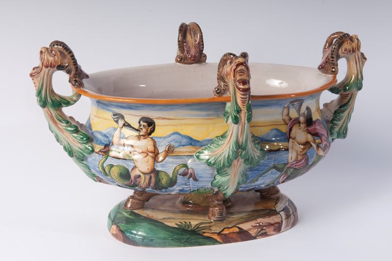 Egisto Fantechi - Centrotavola in Ceramica Policroma