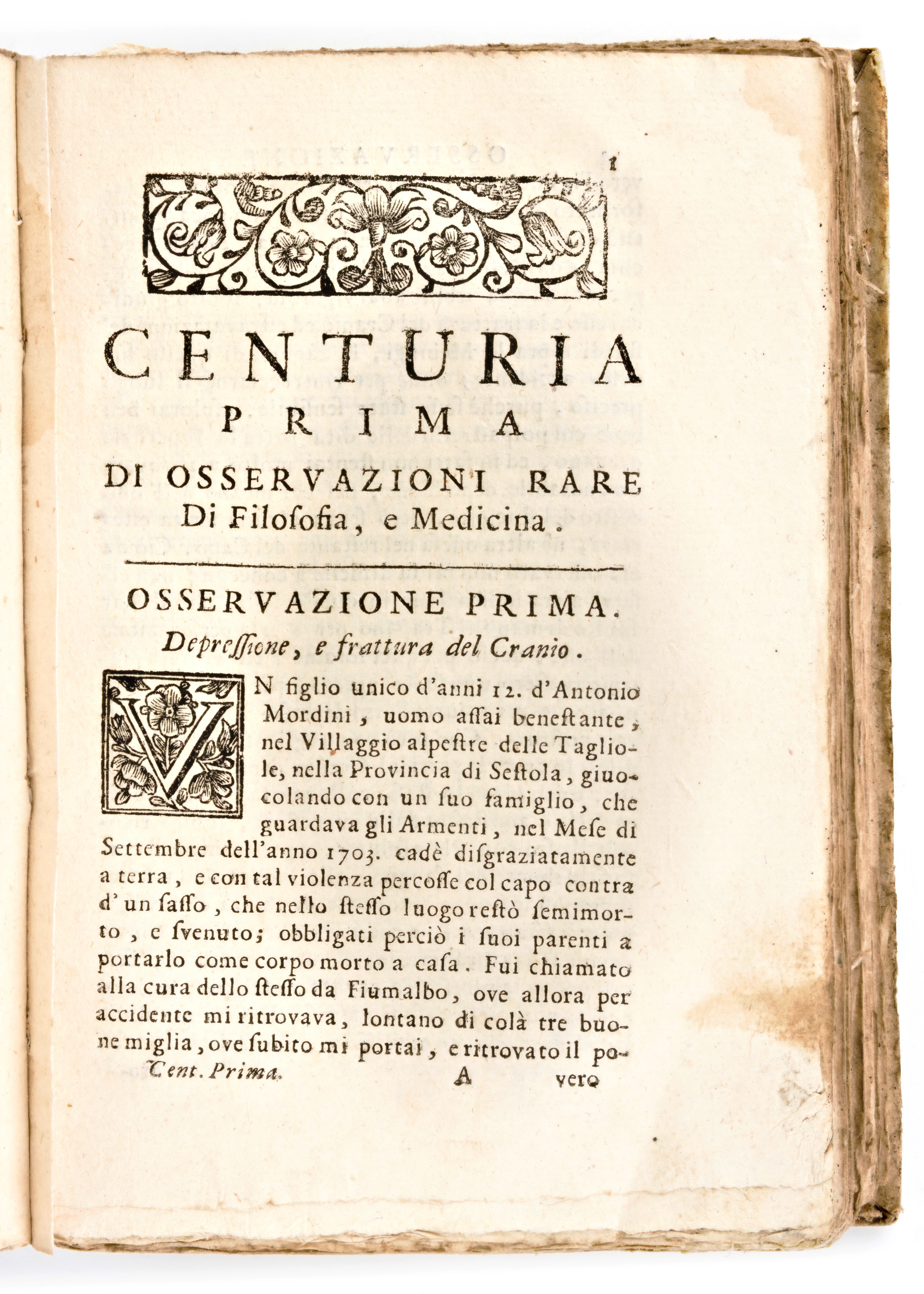 Gherli, Fulvio : Centuria Prima di Rare Osservazioni di Medicina, e Cirusia. in Venezia, Giuseppe...