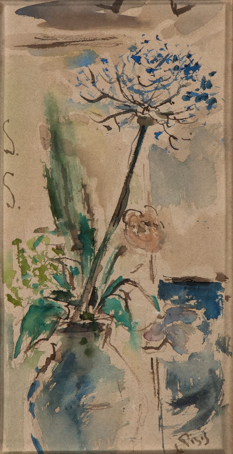 Filippo De Pisis - Natura Morta con Pianta in Vaso