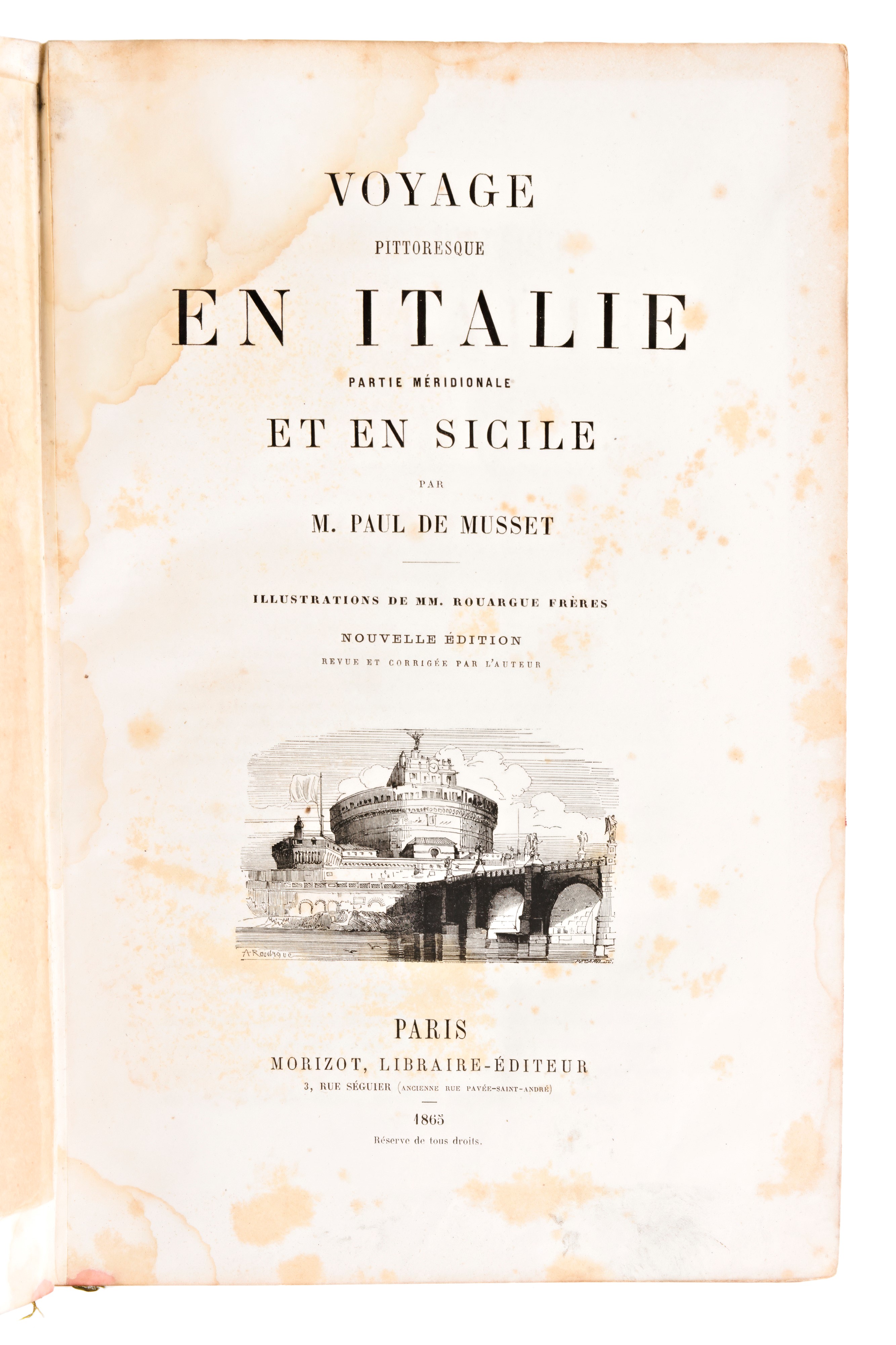 [viaggi/italia] De Musset, Paul : Voyage Pittoresque En Italie. 2 Volumi. Septentrionale & Meridi...