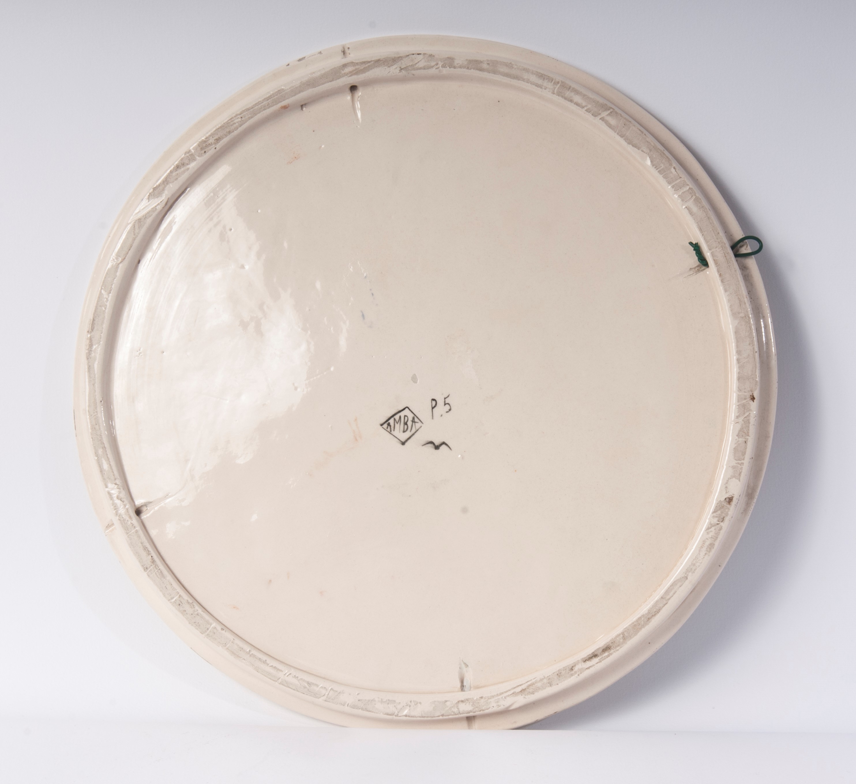 Piatto da muro con pesci e nuotatrice