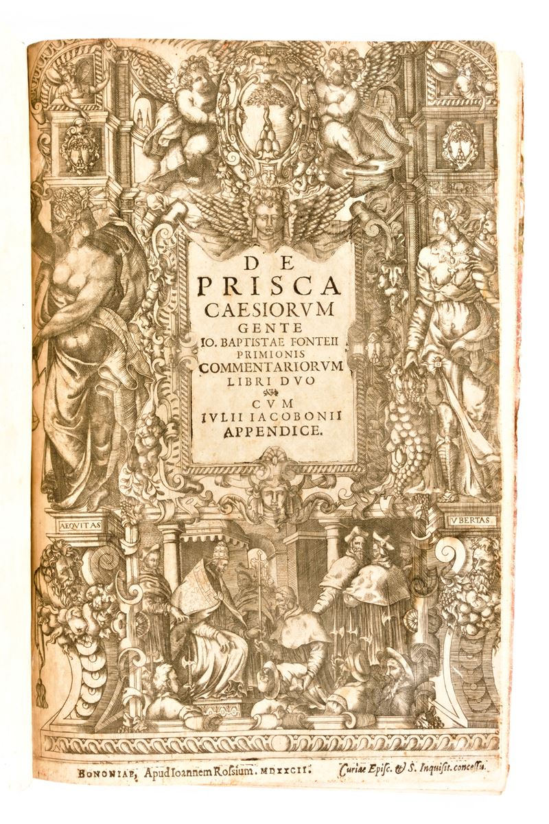 [Epigrafia/Roma] Fonteius, Giovanni Battista : De prisca Caesiorum gente. In Bologna, Giovanni Ro...