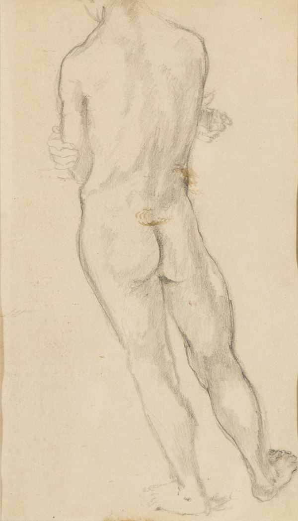 MIRKO BASALDELLA - Study for a male nude from behind