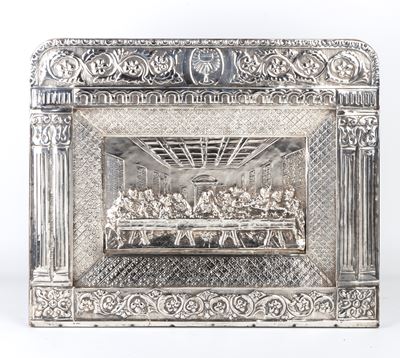 Ultima Cena, argento 900/1000 sbalzato e cesellato con dedica a Mons. Mario Zanin (metà XX secolo...