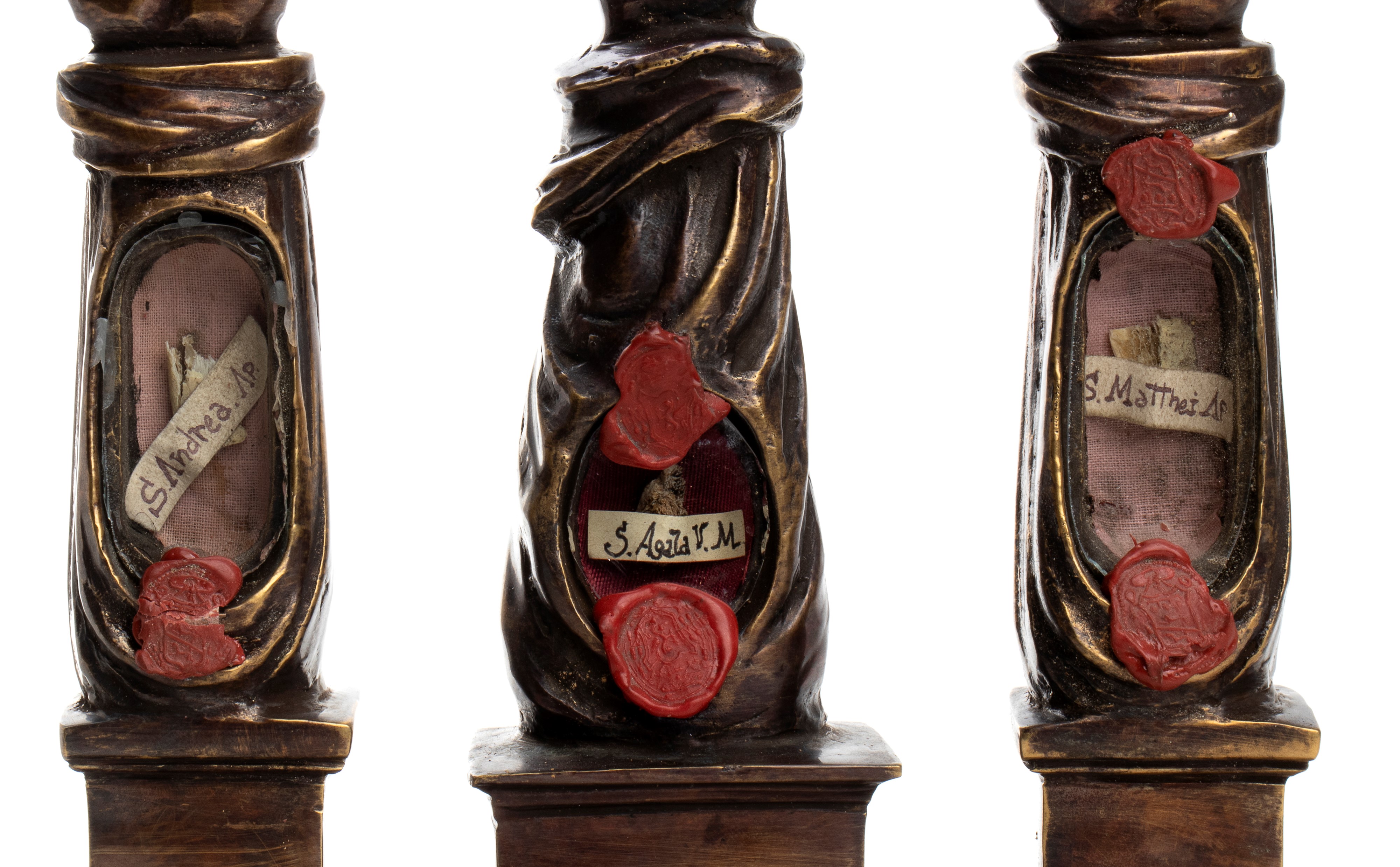 Gruppo di 3 reliquiari antropomorfi