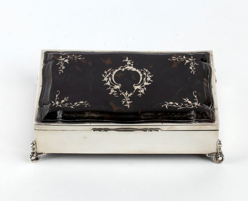 William Comyns & Sons Ltd (richard Comyns) - Scatola inglese in argento e tartaruga (Londra 1912)