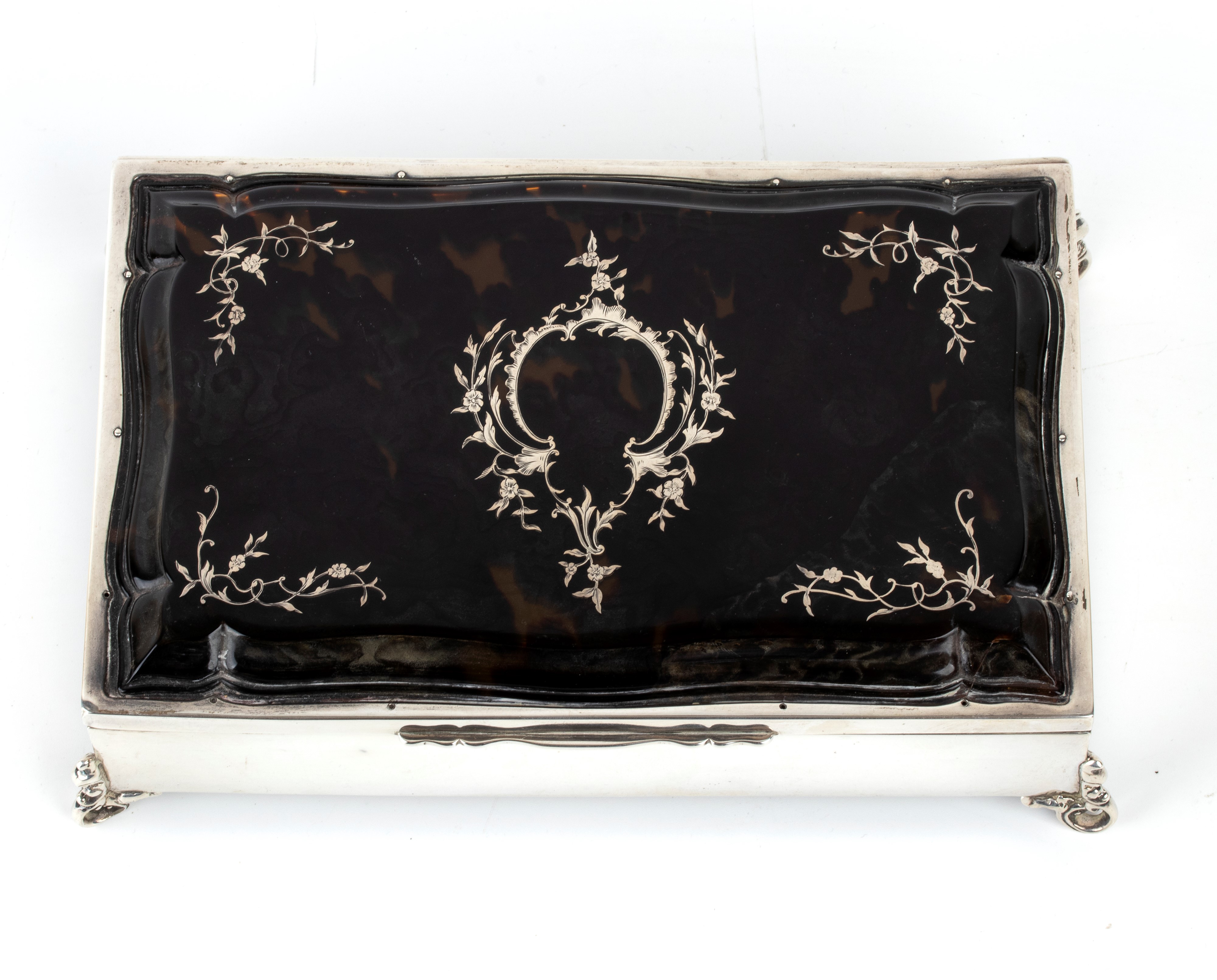 William Comyns & Sons Ltd (richard Comyns) - Scatola inglese in argento e tartaruga (Londra 1912)