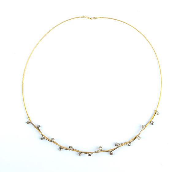 Gold diamond necklace