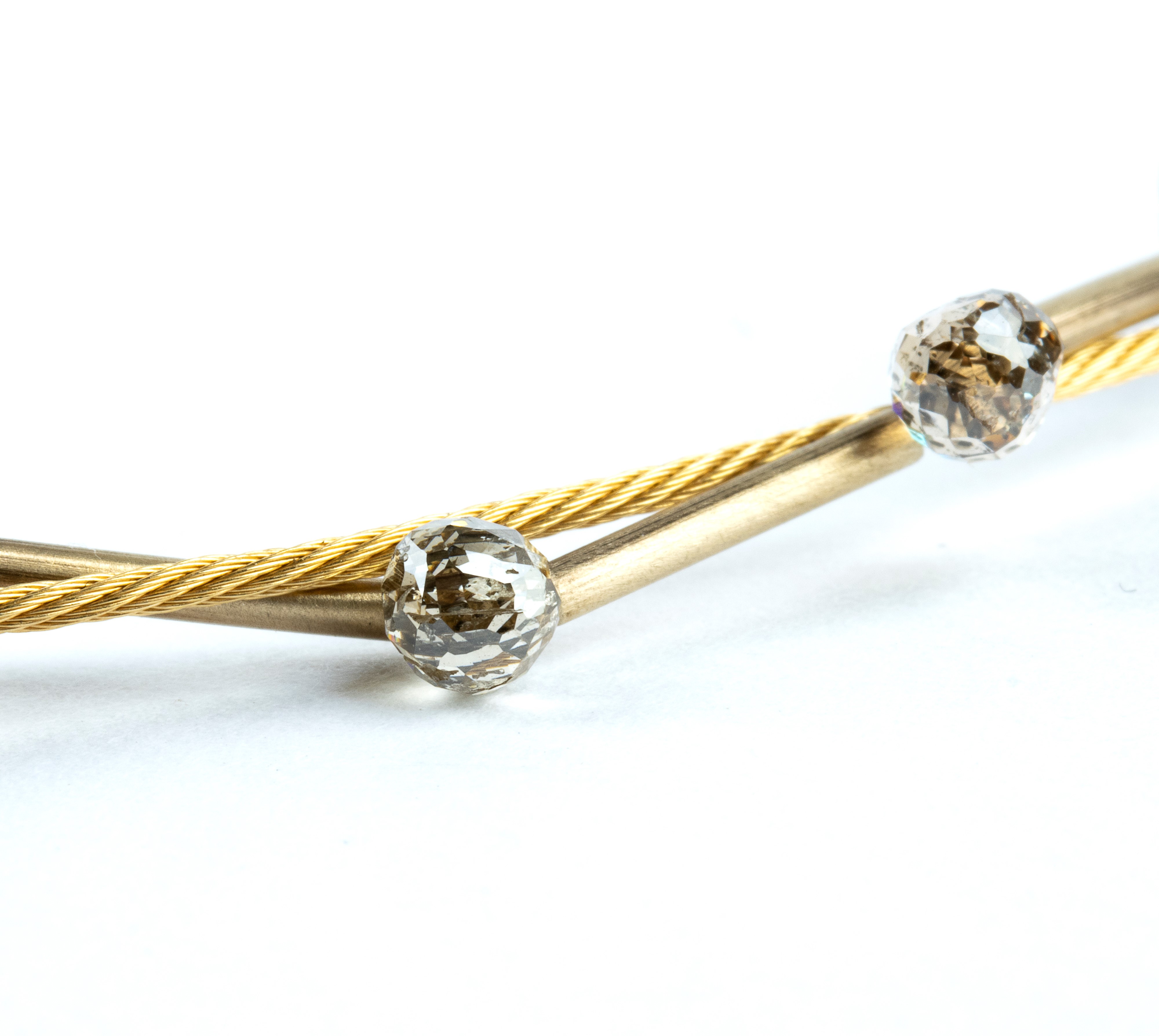 Girocollo in oro 18k con diamanti light brown