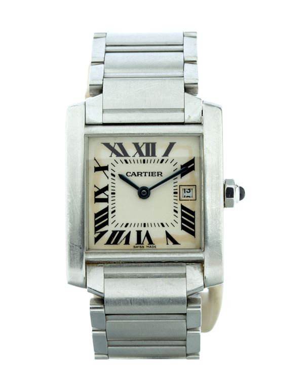 CARTIER - Tank: steel wristwatch