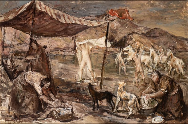 Giovanni Brancaccio - Bozzetto, Personaggi al Fiume