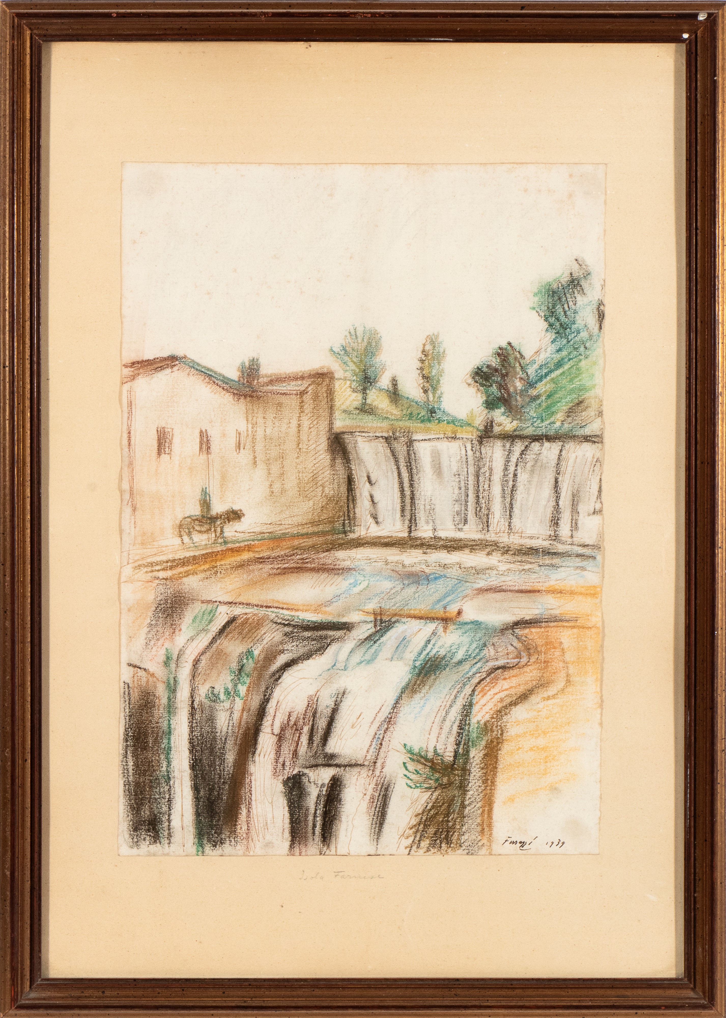 Paesaggio con cascata, Isola Farnese