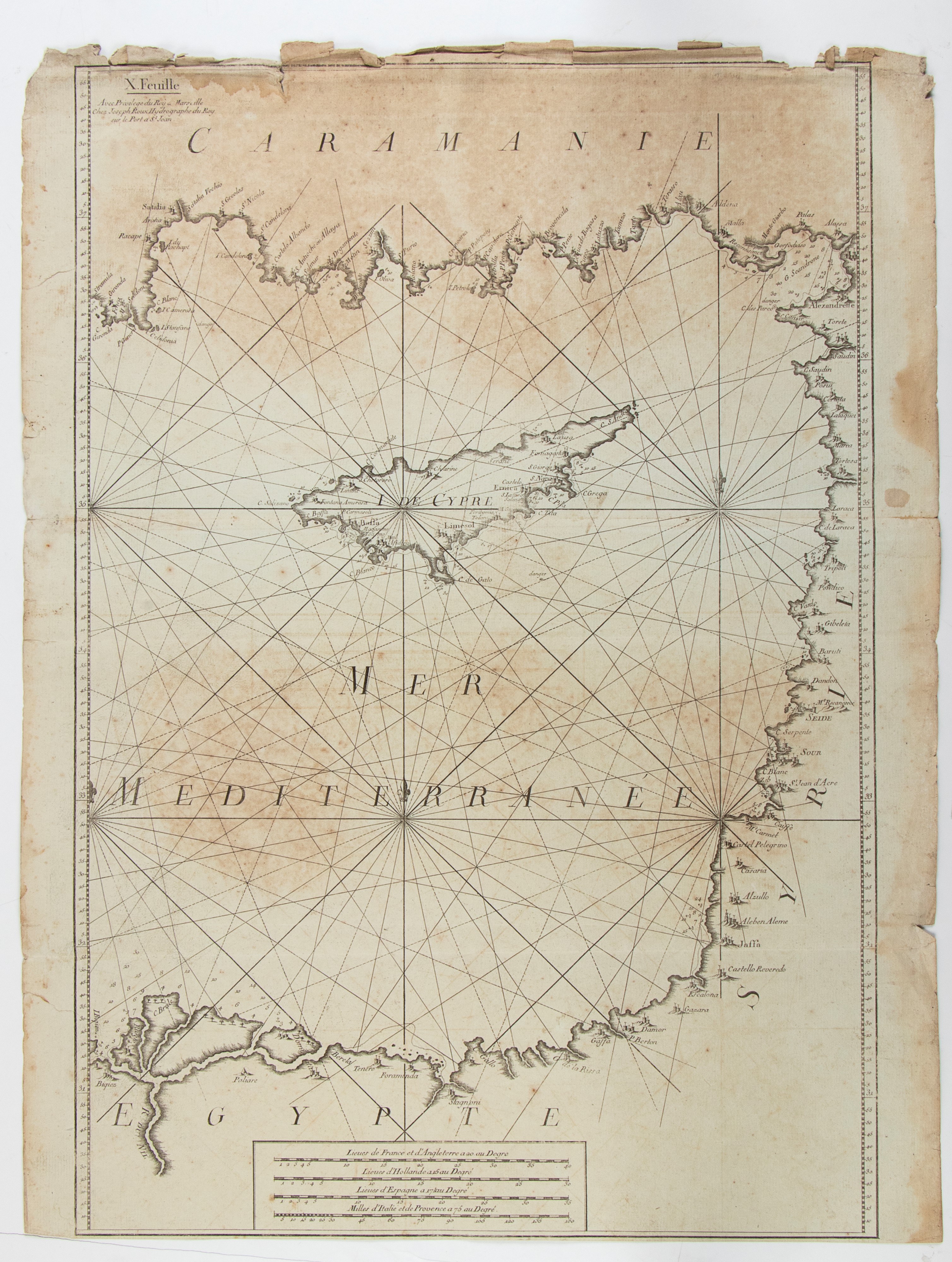 Carte de la Mer Méditerranée en douze feuilles