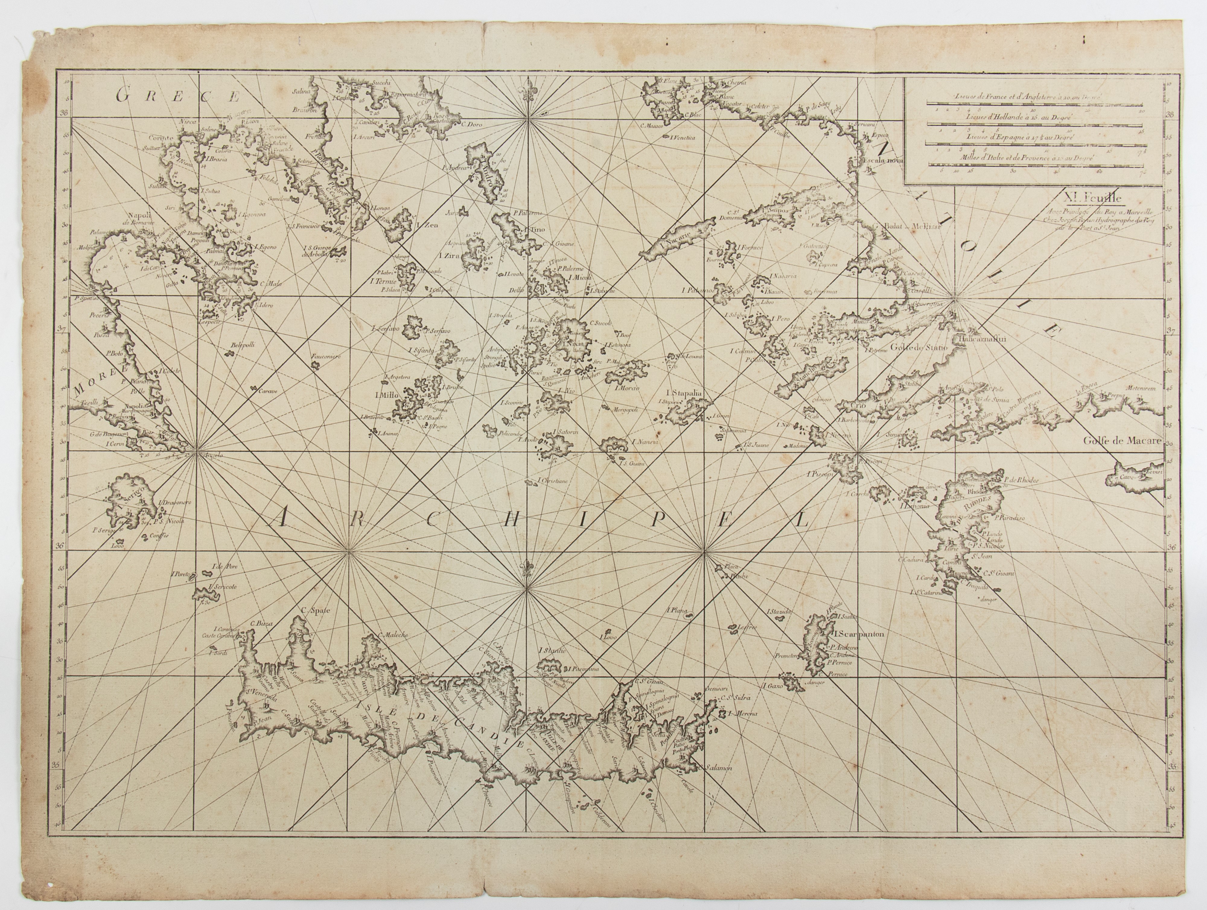 Carte de la Mer Méditerranée en douze feuilles