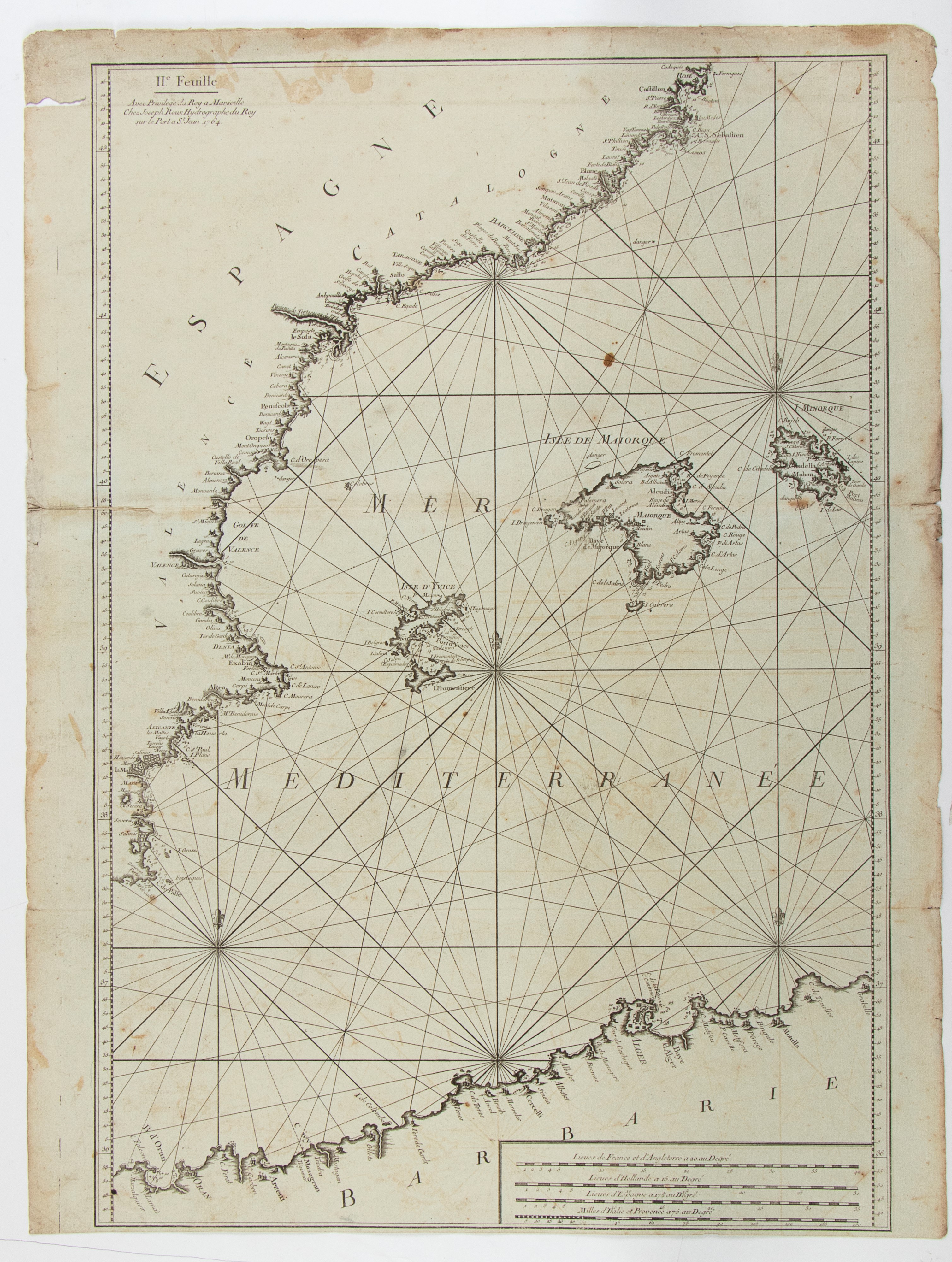 Carte de la Mer Méditerranée en douze feuilles