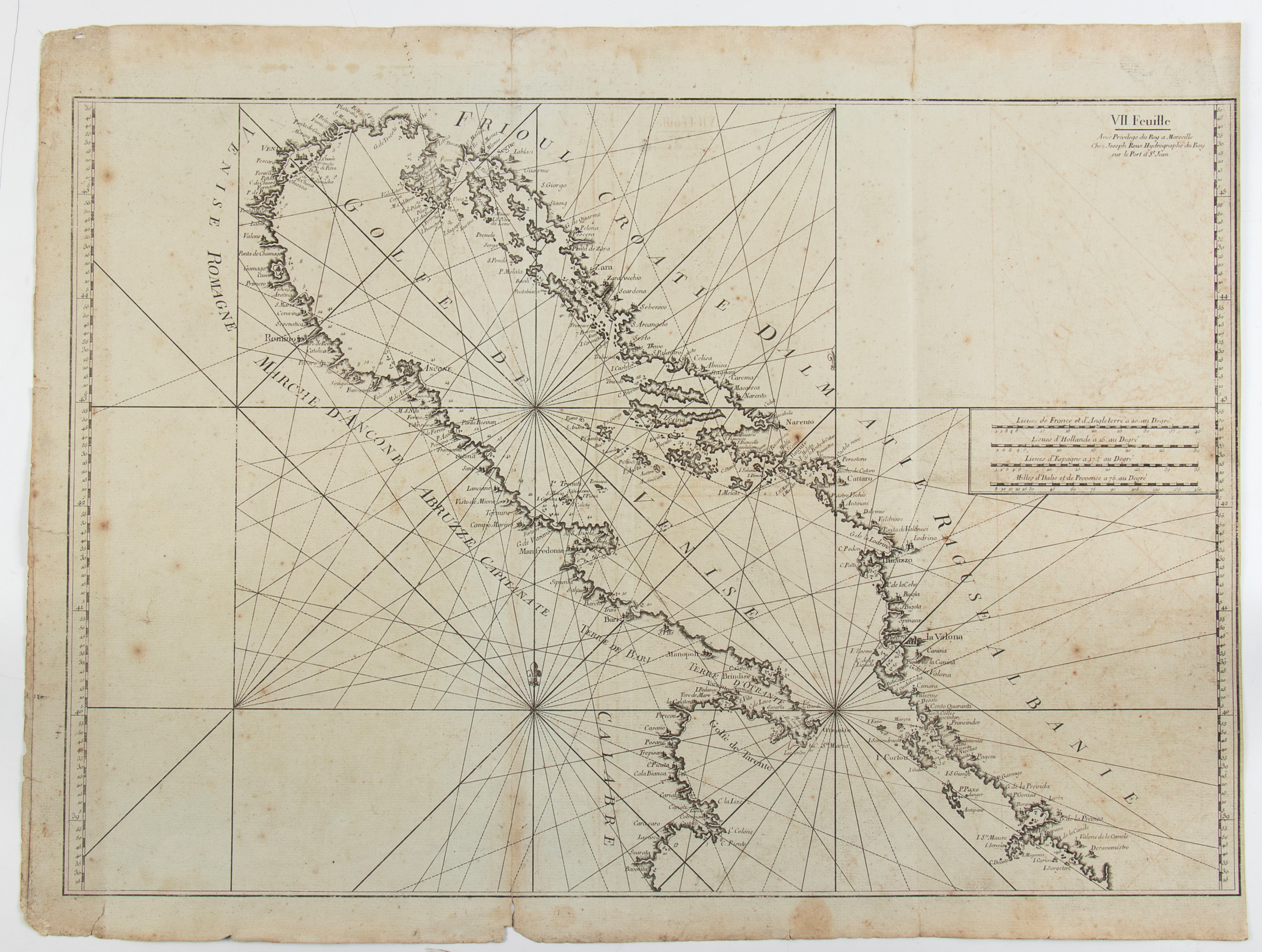 Carte de la Mer Méditerranée en douze feuilles