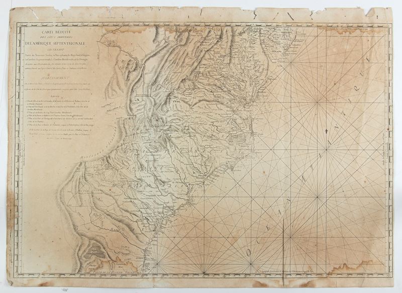 Carte Reduite des Cotes Orientales De L'Amerique Septentrionale Contentant Partie du Nouveau Jers...