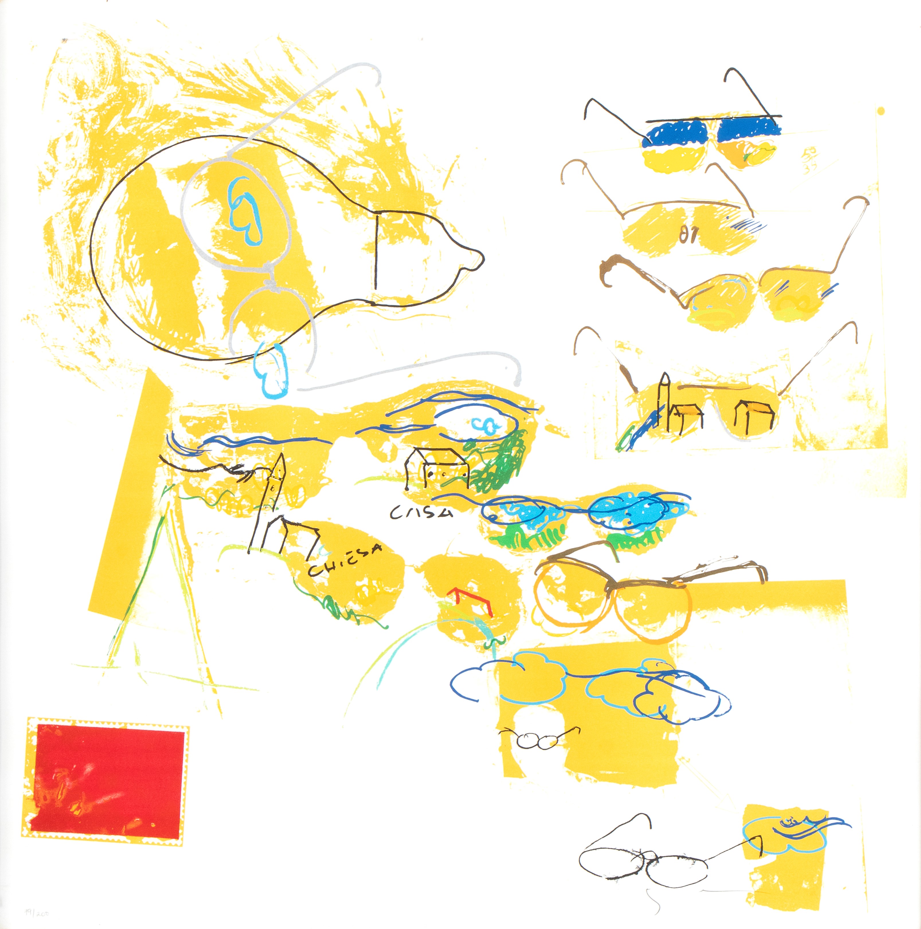 Mario Schifano - Lotto Composto da Quattro Litografie