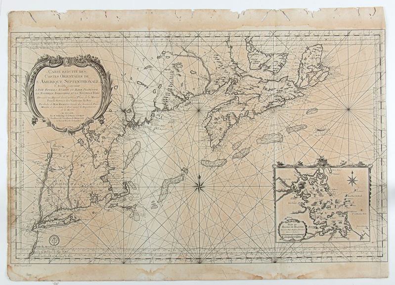 Carte Reduite Des Costes Orientales De L'Amerique Septentrionale...contenant L'Isle Royale...La N...