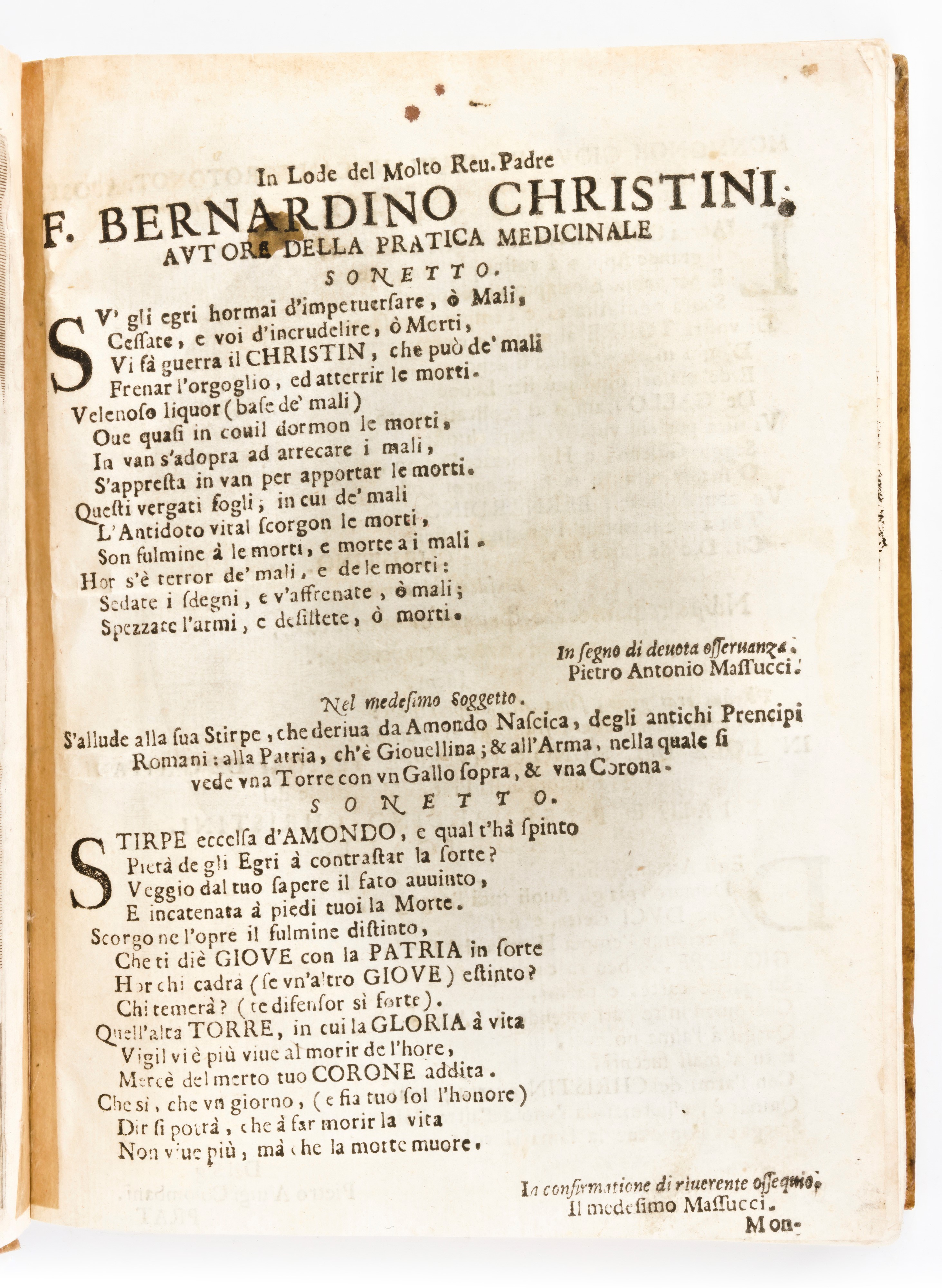 [Medicina] Cristini, Bernardino : Pratica medicinale, & osseruationi del molto reuerendo padre f....