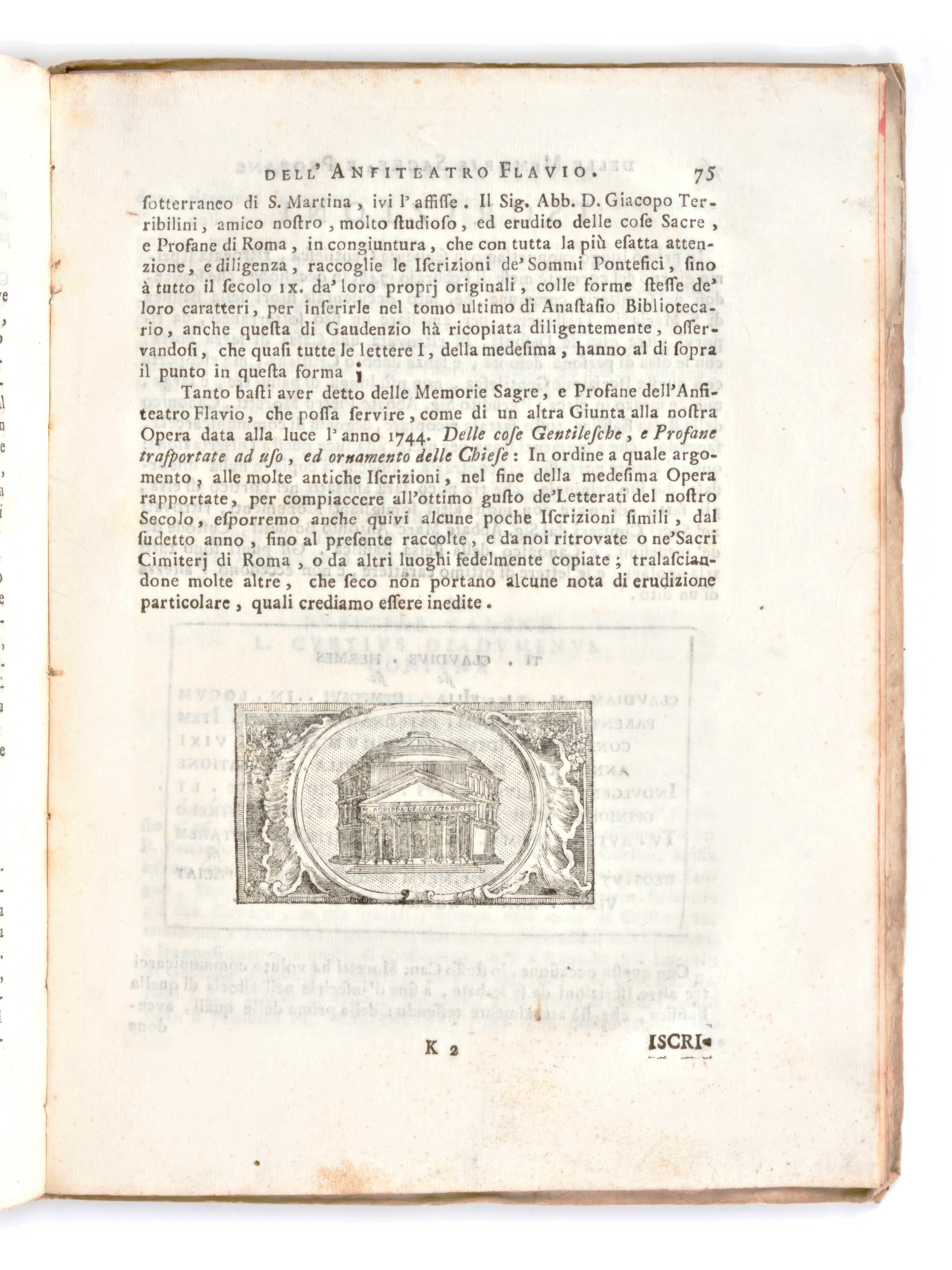 [roma] Marangoni, Giovanni : delle Memorie Sacre, e Profane Dell'anfiteatro Flavio di Roma Volgar...