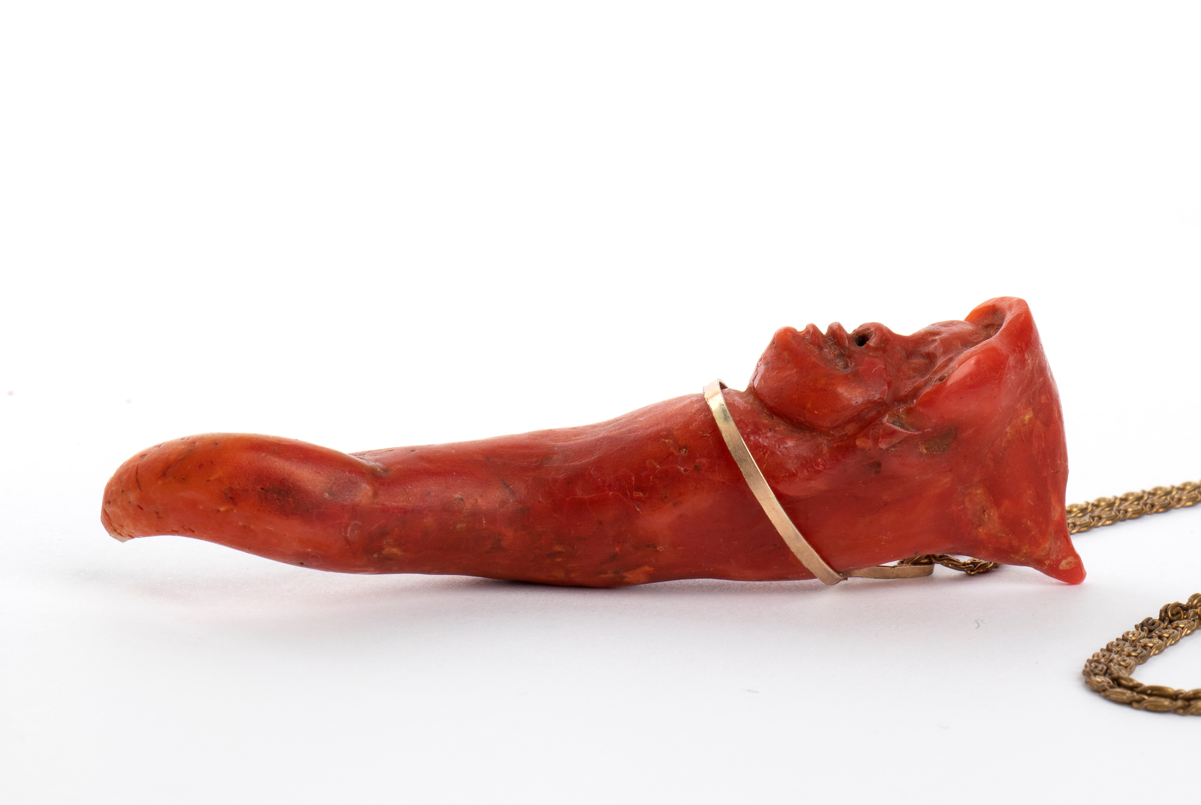 Corno in corallo rosso, 'O Munaciello, Napoli, XIX secolo
