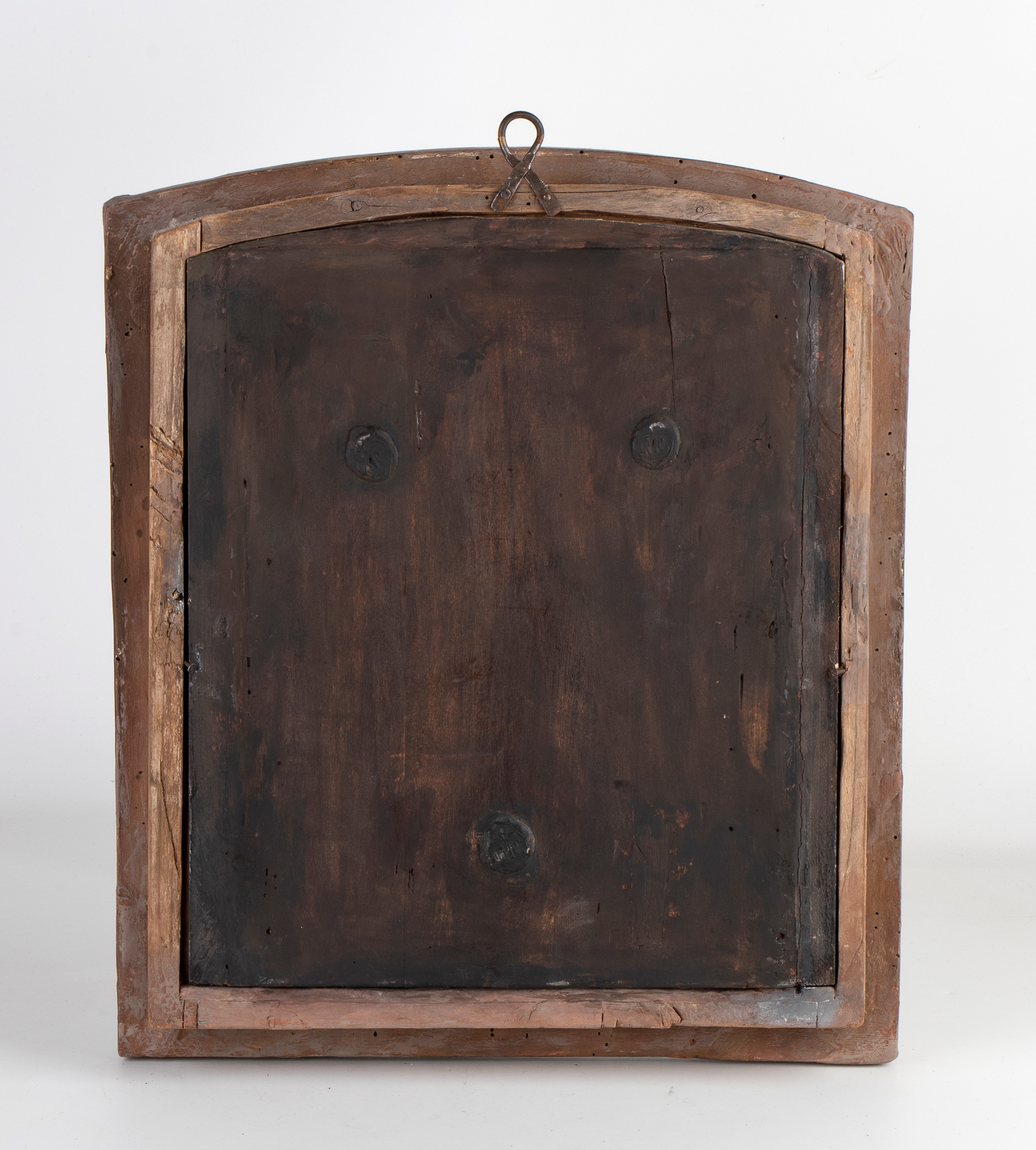 Crocifisso italiano in corallo con teca