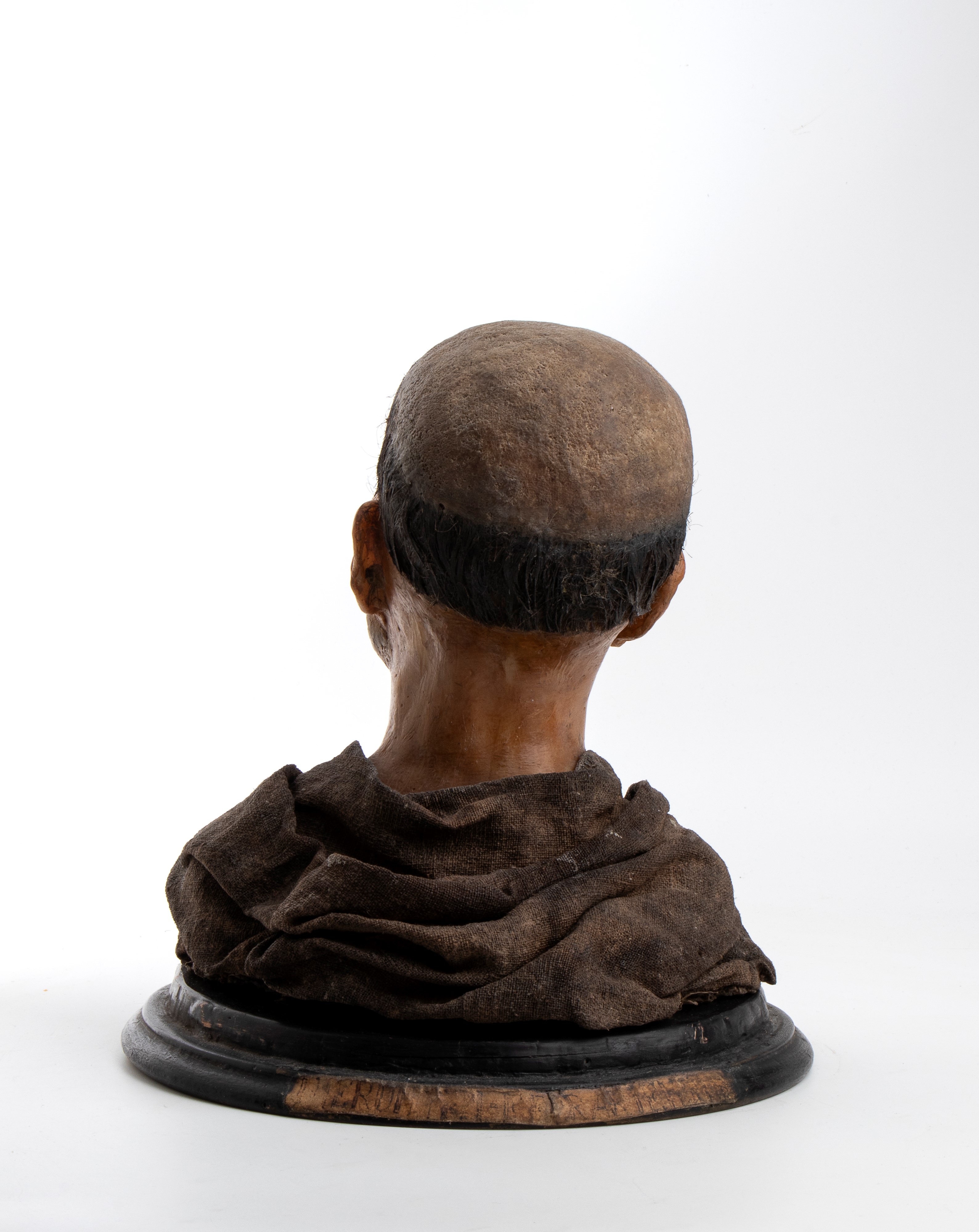 Ceroplastica, Girolamo Savonarola a mezzo busto entro campana di vetro, ambito napoletano XVII-XV...