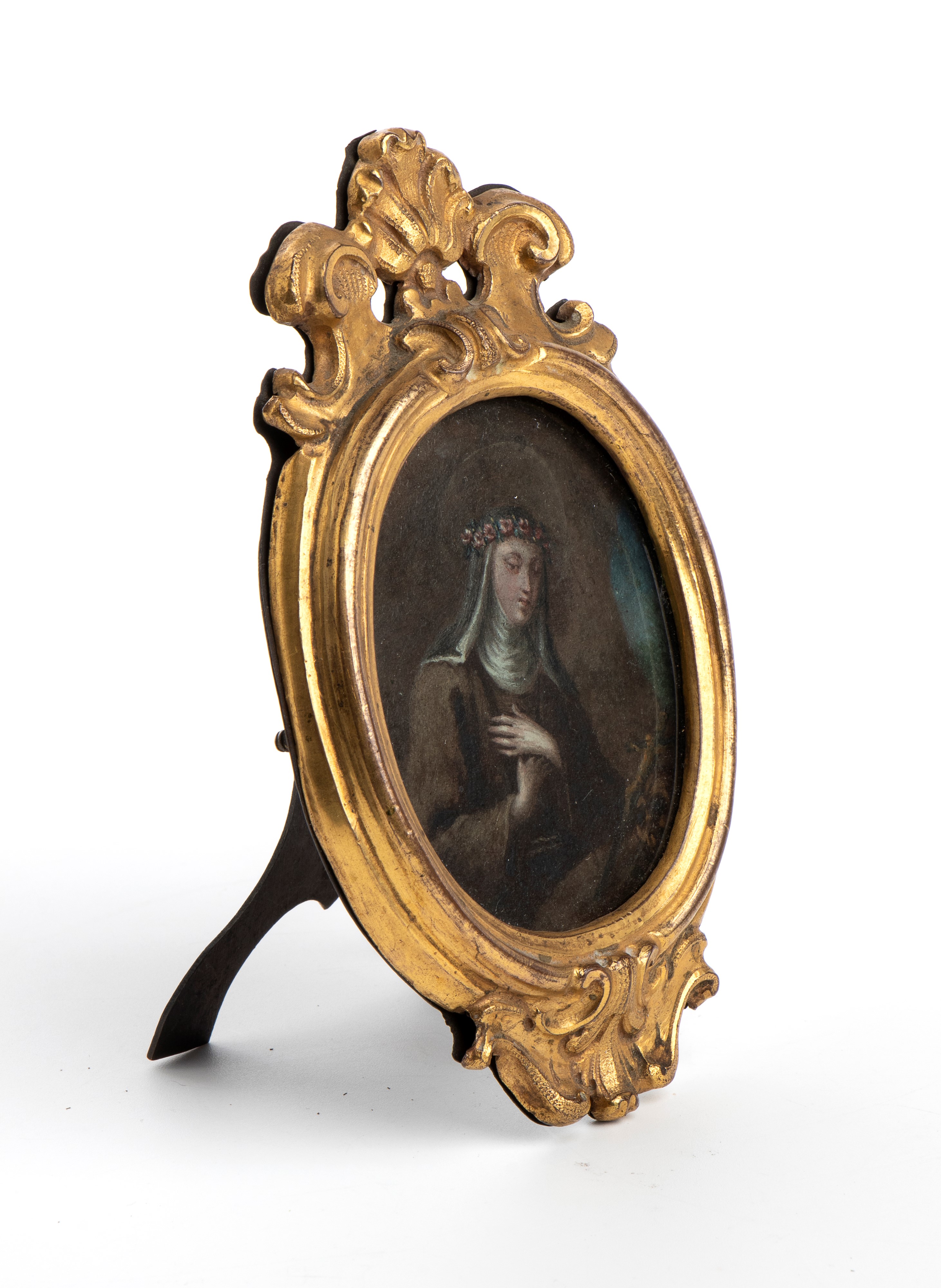 Ritratto di Santa Rita su rame