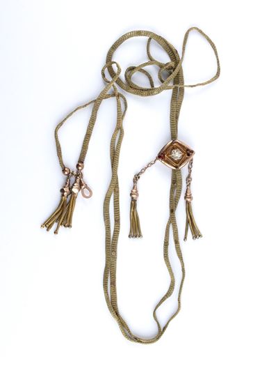 Catena per orologio da tasca in oro, fine XIX - inizio XX secolo