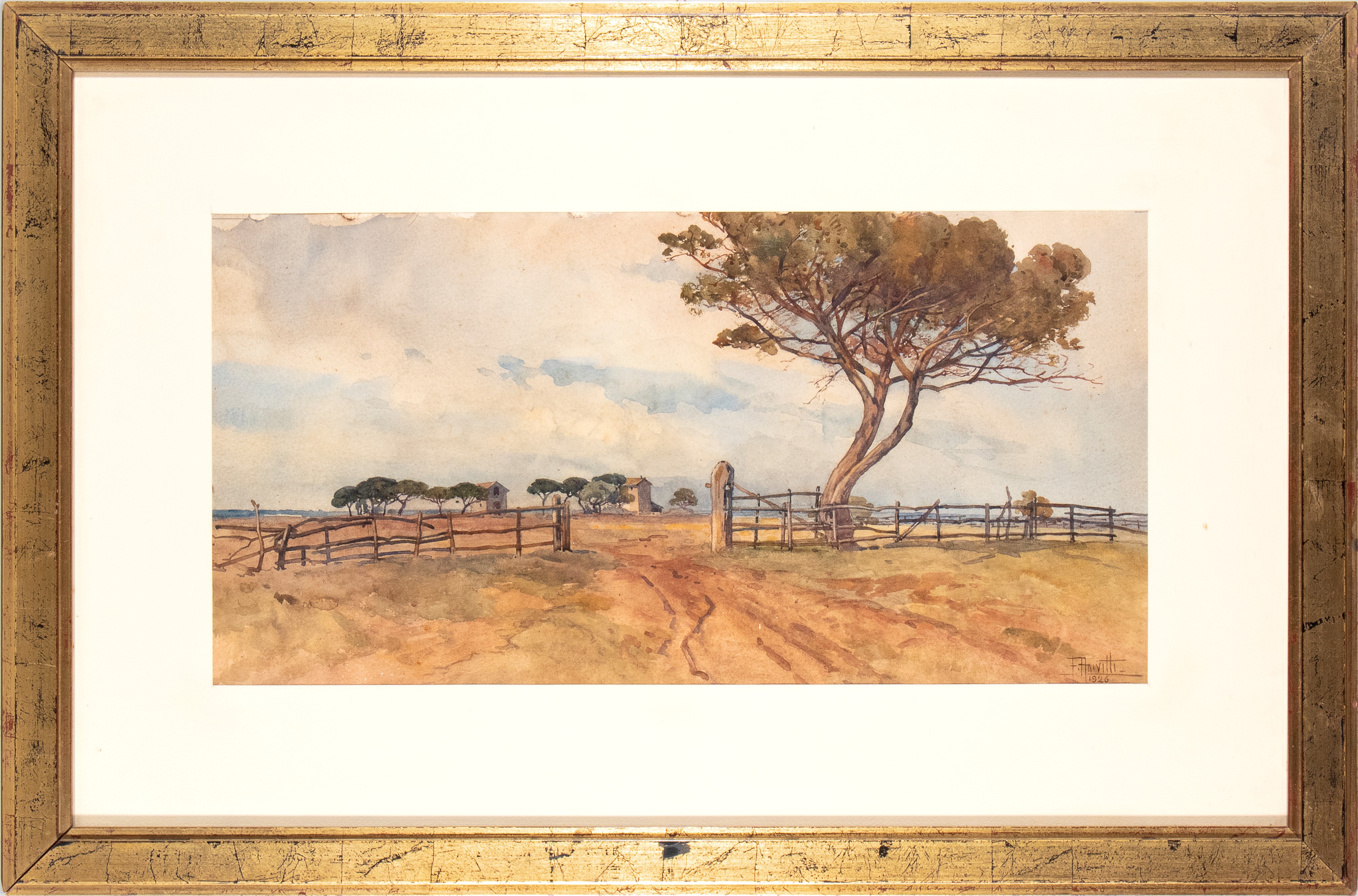 Filippo Anivitti - Paesaggio di Campagna