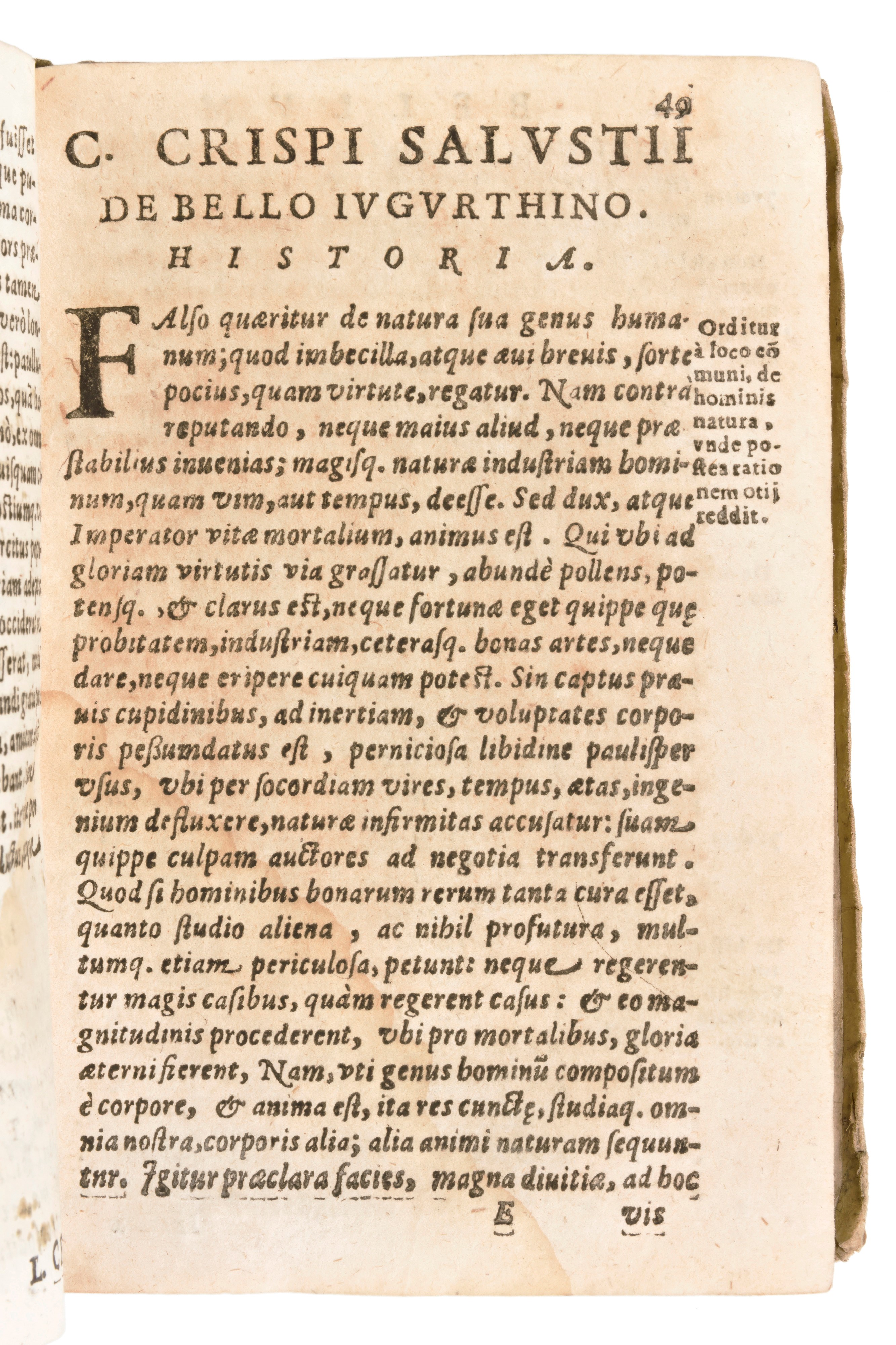 [classici Latini] Manuzio, Aldo / Sallustio, Crispo : C. Sallustii Crispi Coniuratio Catilinae Et...