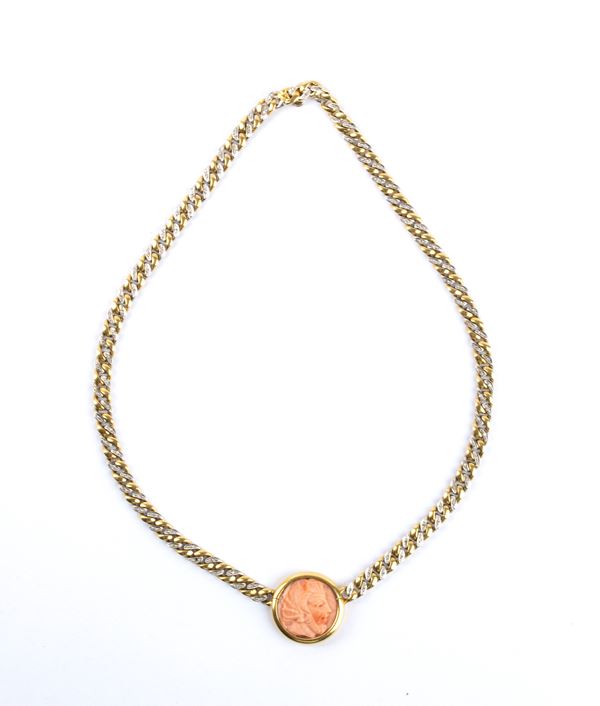 Gold cerasuolo coral necklace