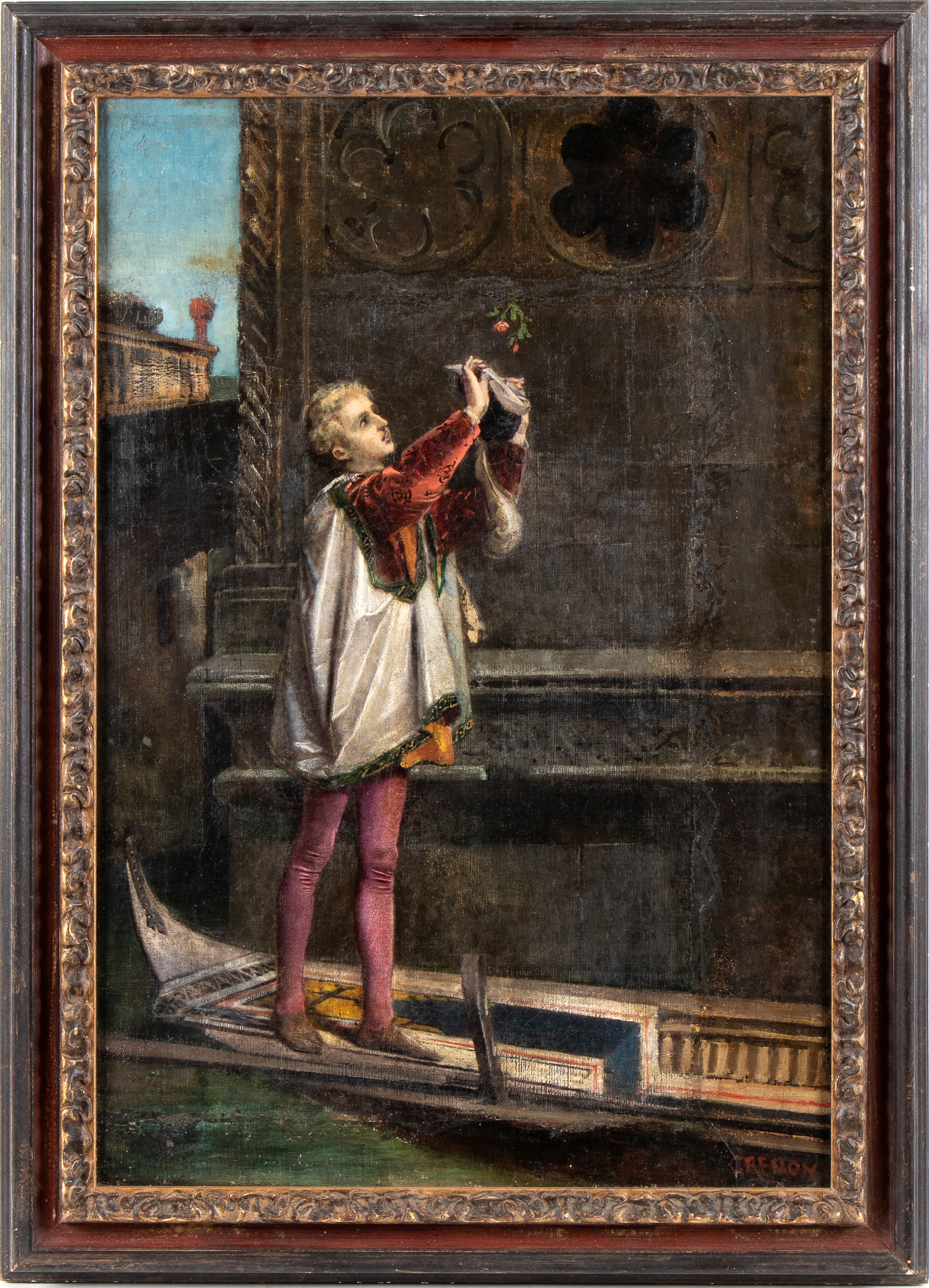 Paggio che riceve i fiori