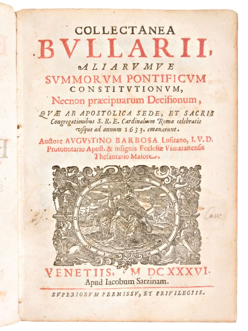 [diritto Canonico] Barbosa, Agostinho : Collectanea Bullarij, Aliarumue Summorum Pontificum Const...