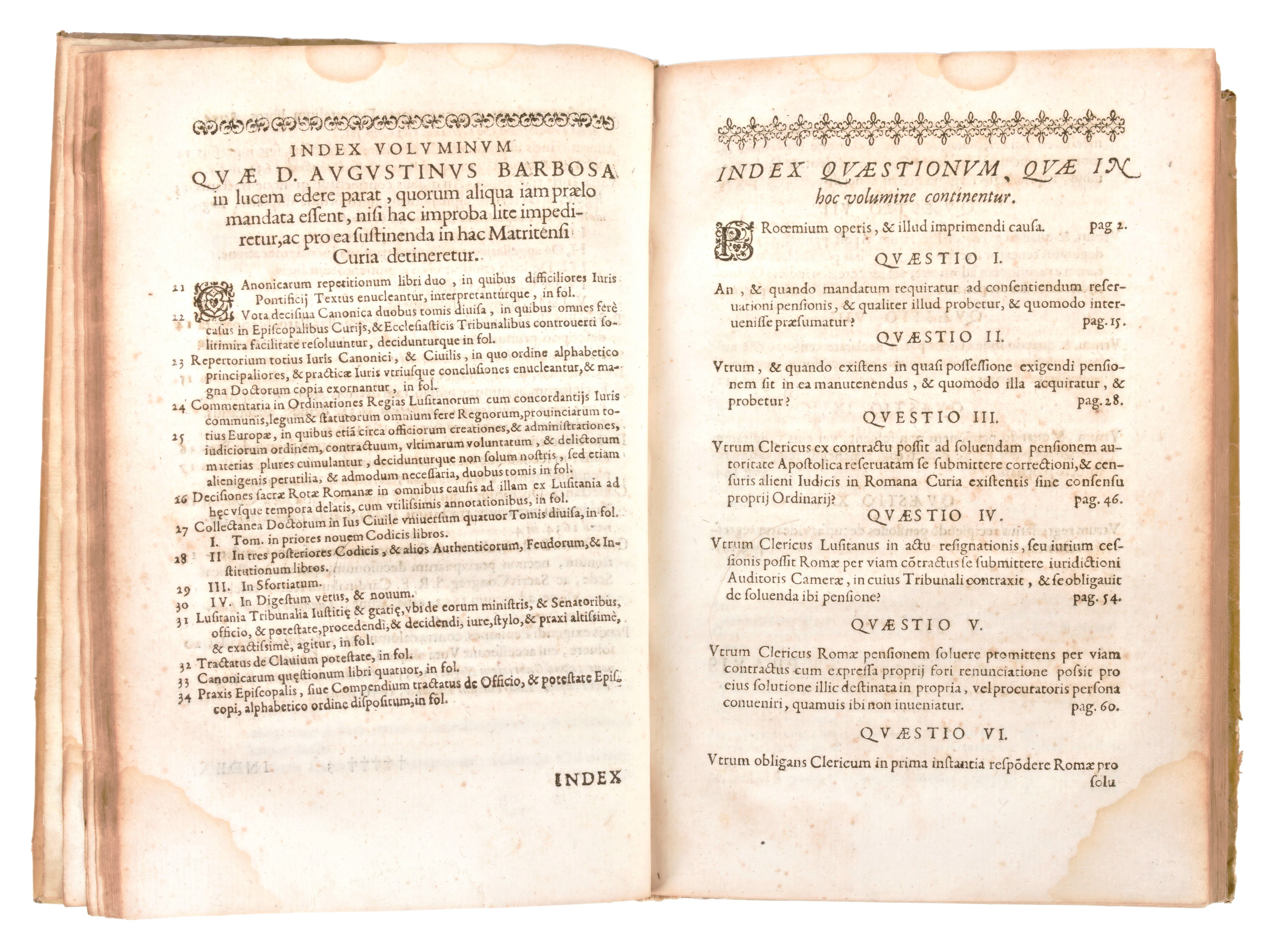 [diritto Canonico] Barbosa, Agostinho : Praxis Exigendi Pensiones Contra Calumniantes, & Differen...