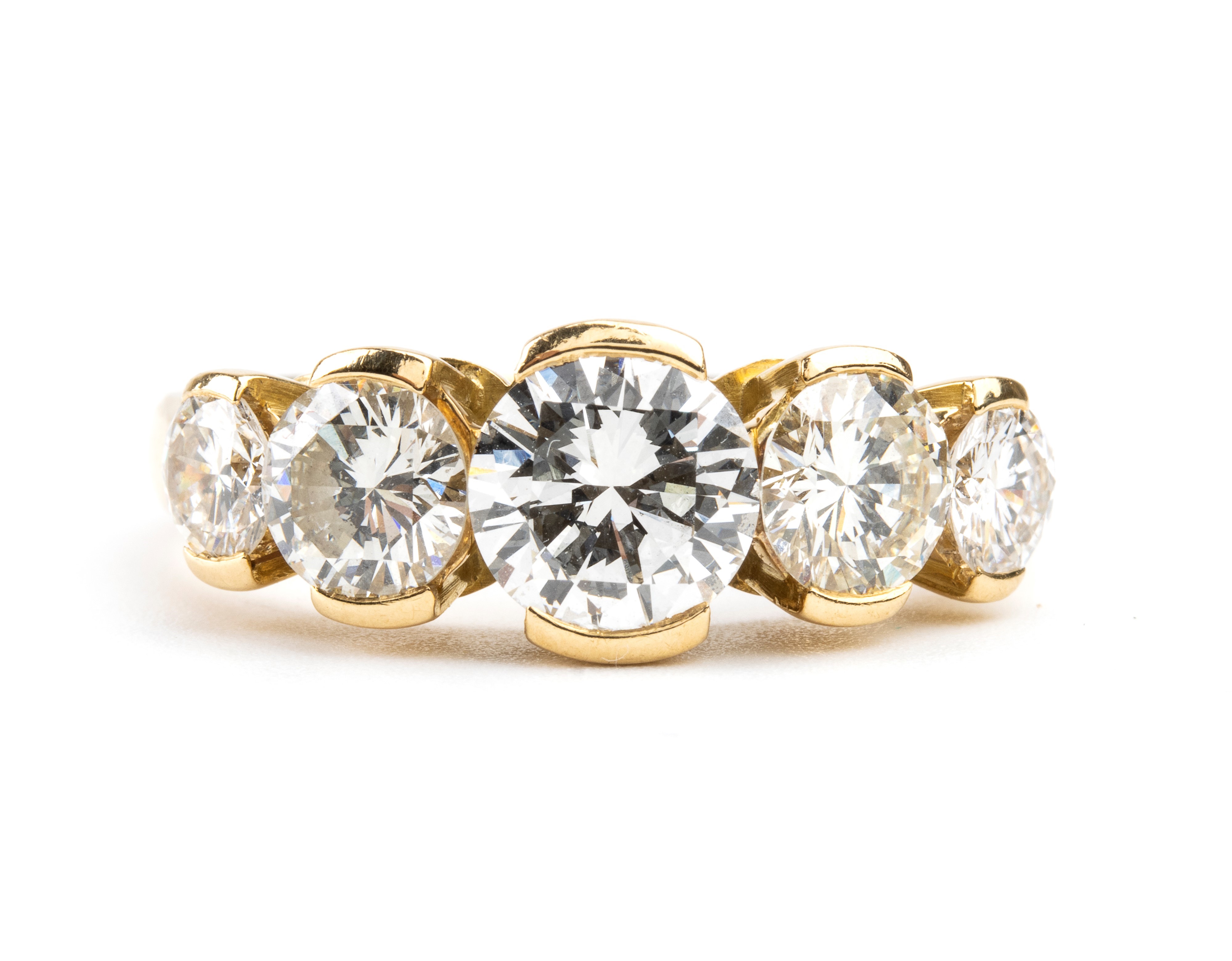 Anello veretta in oro e diamanti