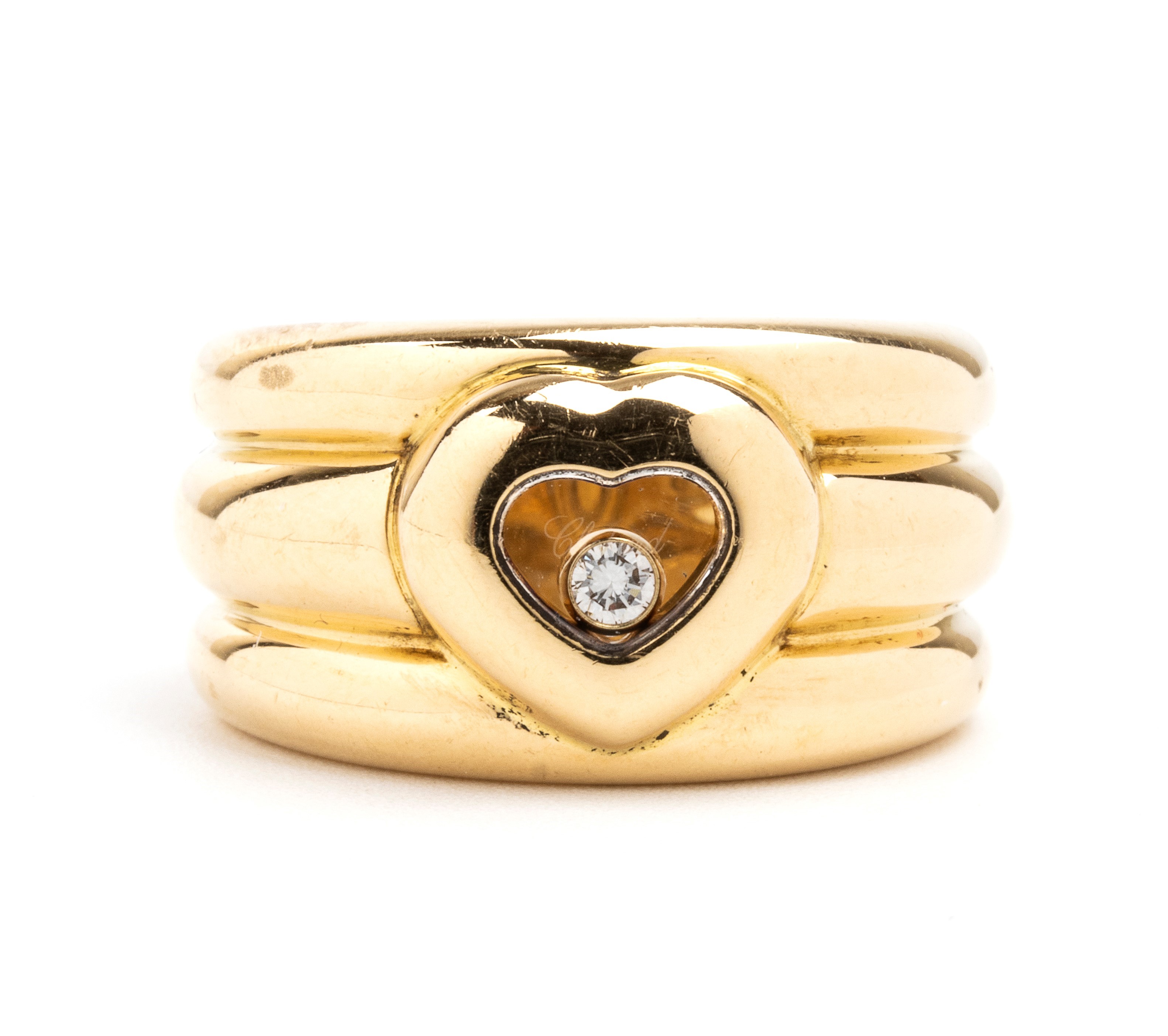 Collezione Happy Diamond: anello in oro con diamante