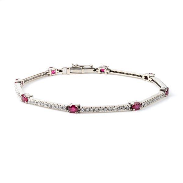 Diamond ruby white gold bracelet