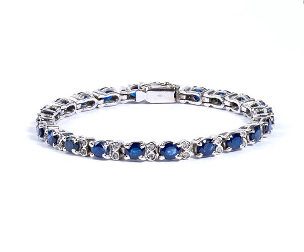 Diamond sapphire gol bracelet