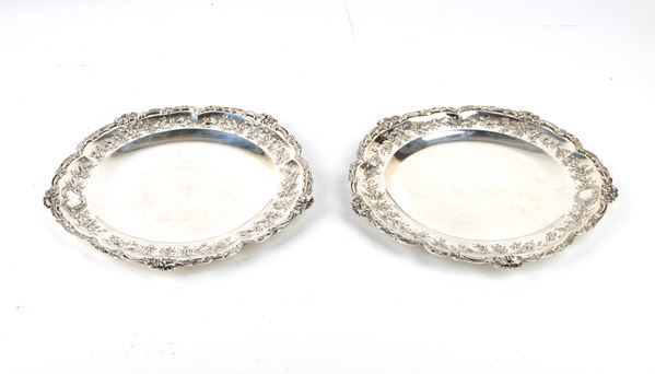 A pair of French solid silver dishes