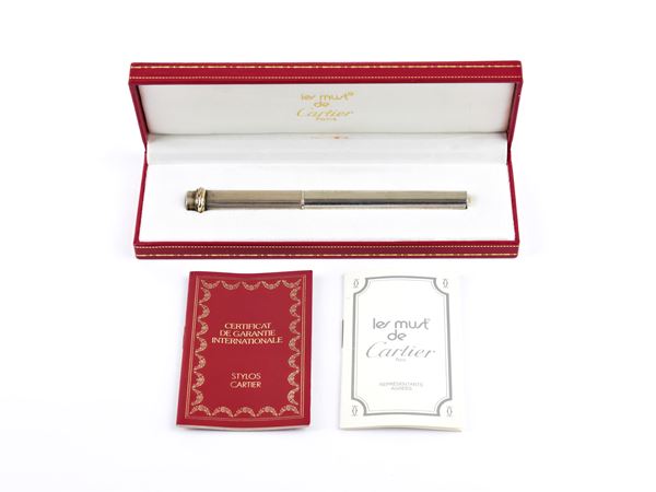 CARTIER - Ballpoint sterling silver pen