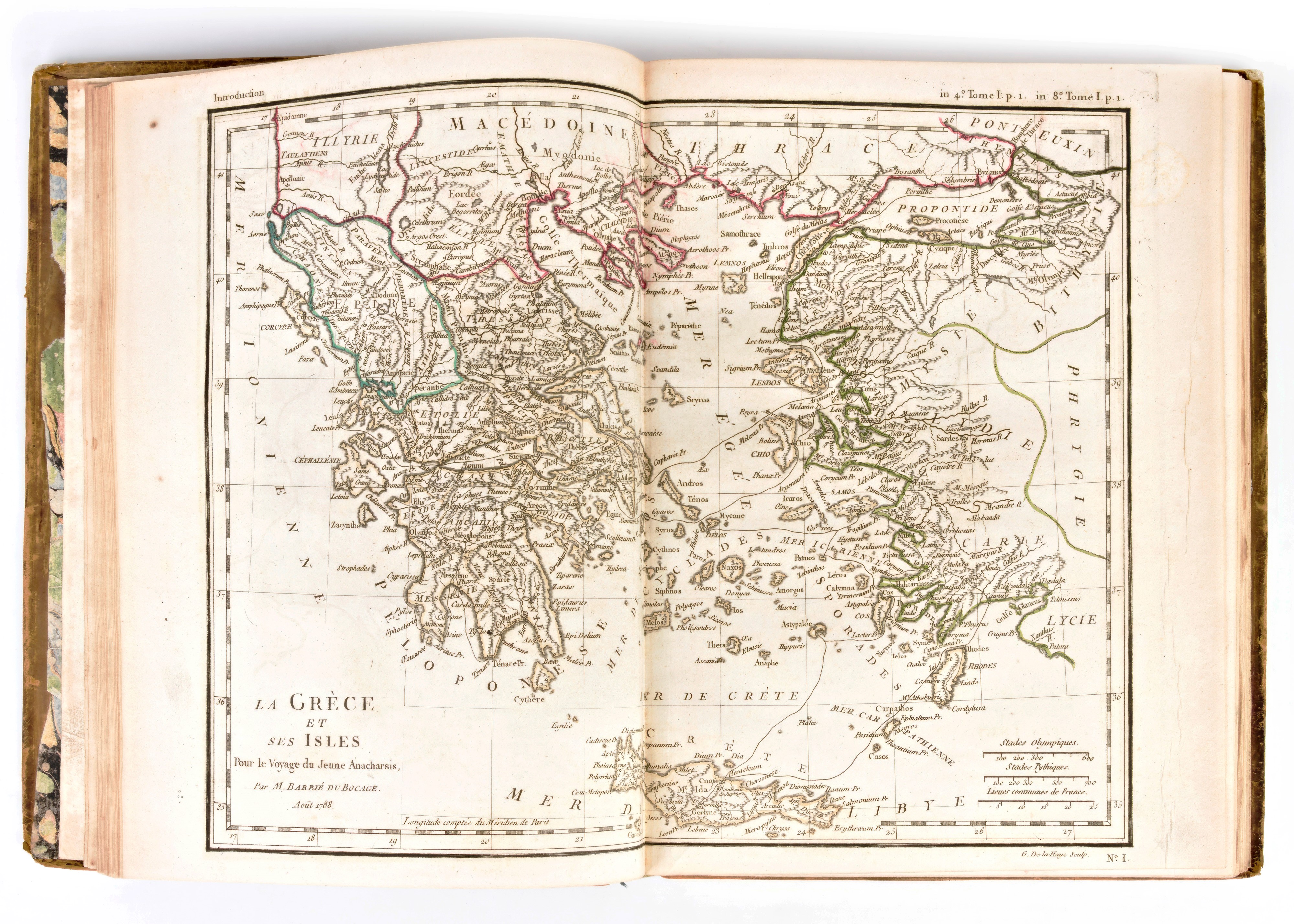 [atlante Antica Grecia] Barthélemy, Jean Jacques : Recueil De Cartes Géographiques Plans, Vues Et...