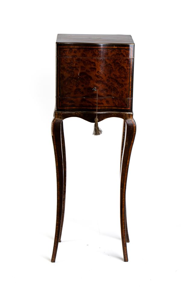 Tahan &#224; Paris. Jean-Pierre Alexandre Tahan - French tea cabinet with sterling silver containers